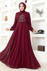 Chiffon Evening dress MSL52886 Burgundy - Thumbnail