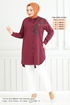 Çiçek Baskılı Tunik 405EVO1065-M Bordo - Thumbnail