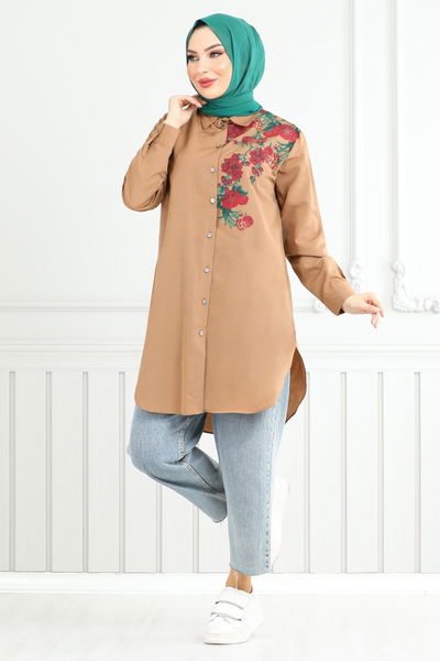 MRV E.V.O. - Çiçek Baskılı Tunik 405EVO1065-M Kahve