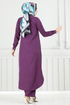 Çiçek Broşlu Takım 815OZN1046-MS Mor - Thumbnail