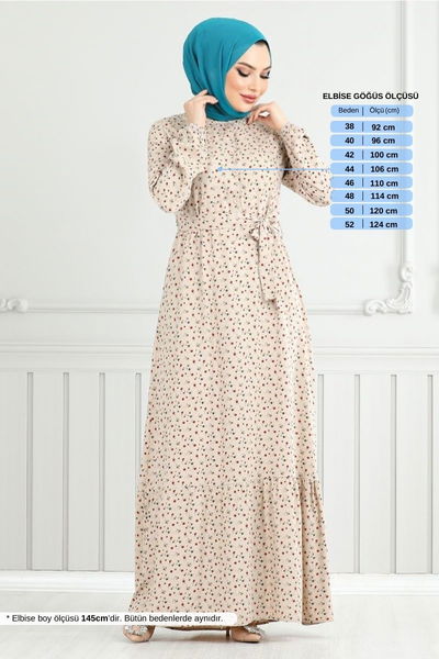 MRV Z.N.N. - Çiçek Desenli Elbise 4069ZNN894-M Taş