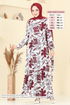 Çiçek Desenli Elbise 5011UZ662-MS Bordo - Thumbnail