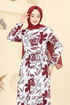 Çiçek Desenli Elbise 5011UZ662-MS Bordo - Thumbnail