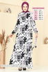 Çiçek Desenli Elbise 5011UZ662-MS Siyah - Thumbnail