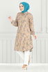 Çiçek Desenli Tesettür Tunik 0174BGS895-M Vizyon - Thumbnail