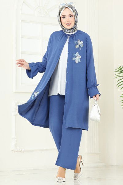 U.Z. - Çiçek Detay Aerobin Takım 6018UZ662-MS İndigo