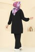 Çiçek Detay İkili Takım 2706AYD574-MS Siyah - Thumbnail