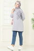 Çiçek Detaylı Tunik 2702AYD574-MS Gri - Thumbnail