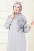 Çiçek Detaylı Tunik 2702AYD574-MS Gri - Thumbnail
