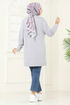 Çiçek Detaylı Tunik 2702AYD574-MS Gri - Thumbnail