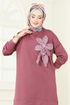 Çiçek Detaylı Tunik 2702AYD574-MS Gül Kurusu - Thumbnail