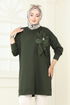 Çiçek Detaylı Tunik 2702AYD574-MS Haki - Thumbnail