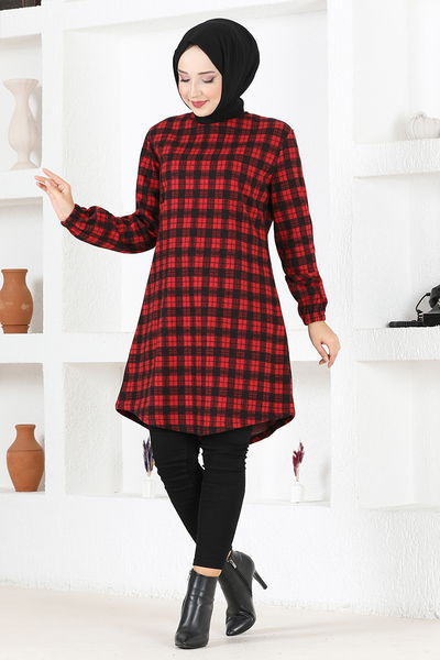 MSV - Ekose Tunik MSV1132 Bordo