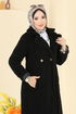 معطف أسود 031OZT1013-MS - Thumbnail