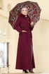 Coat 1121OZT1013-MS Burgundy - Thumbnail