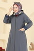 معطف رمادي غامق 2825MSA980-MS - Thumbnail