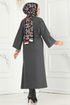 معطف رمادي غامق 6130BSK463-MS - Thumbnail