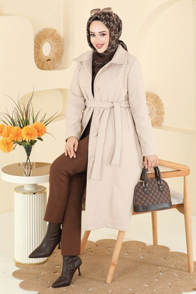 B.İ.S.S.K. - Coat 6236BSK463-MS Stone