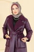 Coat 6239BSK463-MS Burgundy - Thumbnail