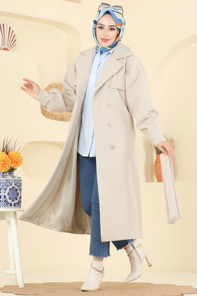B.İ.S.S.K. - Coat 6253BSK463-MS Stone