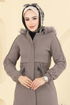 معطف بيج غامق 6661YG95-MS - Thumbnail