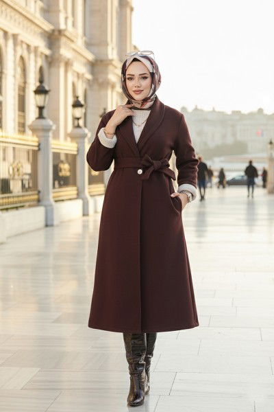 Y.G.S. - معطف بني غامق 6663YG95-MS