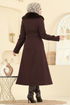 معطف بني غامق 6664YG95-MS - Thumbnail