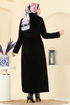 معطف أسود 6665YG95-MS - Thumbnail