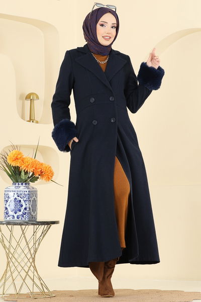 A.B. - Coat 8130AB368-MS Navy Blue - 404362