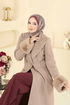 معطف بيج 8130AB368-MS - Thumbnail
