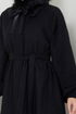 Collar Furred Coat 2057BGS895-M Black - Thumbnail