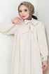 Collar Scarf Detailed Dress 2454HBS932-M The Stone - Thumbnail