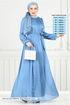Collar The Bible Evening dress 4023YGS898-M Blue - Thumbnail