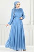 Collier La Bible Robe de soirée 4023YGS898-L Bleu - Thumbnail