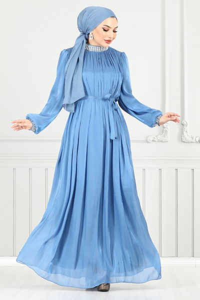 MRV Y.G.S. - Collier La Bible Robe de soirée 4023YGS898-L Bleu