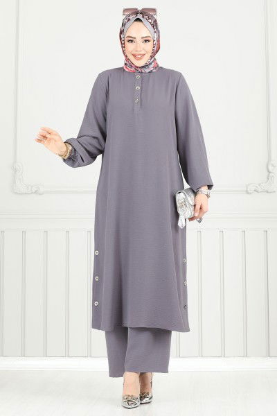 M.R. - طقم رمادي غامق 015MR1078-MS