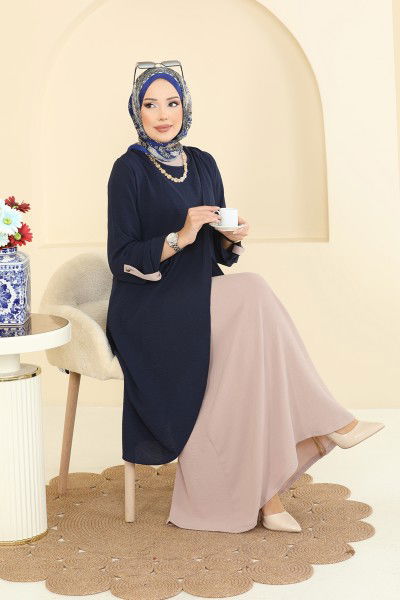 S.L. - طقم كحلي وبيج 2742SL432-MS