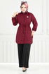 Combined 411DVL897-M Burgundy & Black - Thumbnail