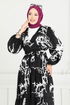 طقم رمادي وأسود 843OZR1047-M - Thumbnail