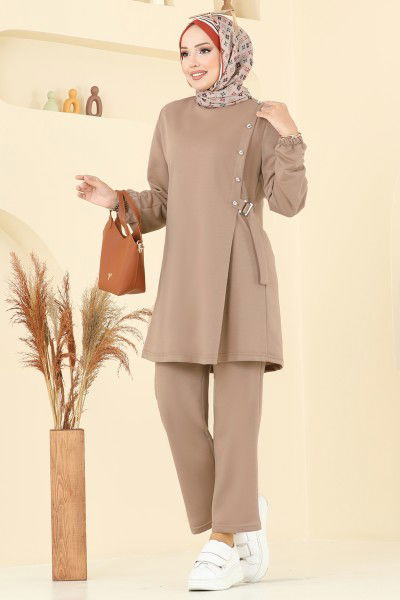 P.L. - طقم بيج غامق PL9166-MS