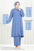 De L'Avant Boutonné Aérobie Équipe Numéro de pièce 357DVL897-M Indigo - Thumbnail