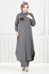 De L'Avant Boutonné Hijab Équipe Numéro de pièce 815OZR1047-M Anthracite - Thumbnail