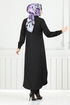 De L'Avant Boutonné Hijab Équipe Numéro de pièce 815OZR1047-M Noir - Thumbnail