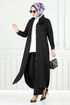 De L'Avant Boutonné Hijab Équipe Numéro de pièce 815OZR1047-M Noir - Thumbnail