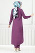 De L'Avant Boutonné Hijab Équipe Numéro de pièce 815OZR1047-M Violet - Thumbnail