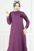 De L'Avant Boutonné Hijab Équipe Numéro de pièce 815OZR1047-M Violet - Thumbnail