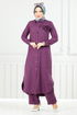 De L'Avant Boutonné Hijab Équipe Numéro de pièce 815OZR1047-M Violet - Thumbnail