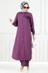 De L'Avant Boutonné Hijab Équipe Numéro de pièce 815OZR1047-M Violet - Thumbnail