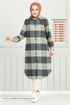 De L'Avant Boutonné Plaid Tunique Numéro de pièce 4446KTR927-M Menthe & Kaki - Thumbnail