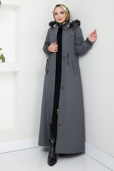 MRV M.S.S. - De L'Avant Fermeture à Glissière Manteau MSS0853-M Anthracite